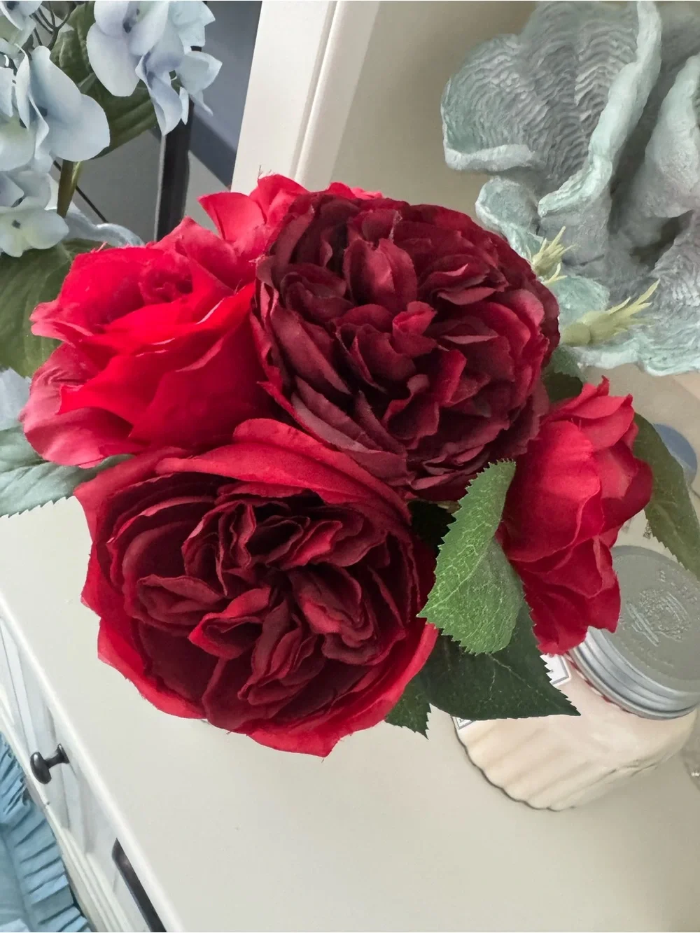 Pottery Barn Red Rose & Poppy Arrangement ~ 4th of July